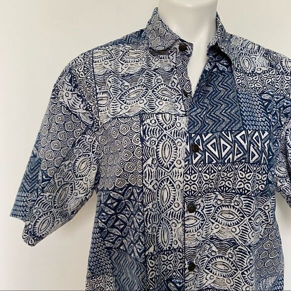 Pau Hana Hawaii 90s Print Dad Shirt Y2K - Picture 2 of 7